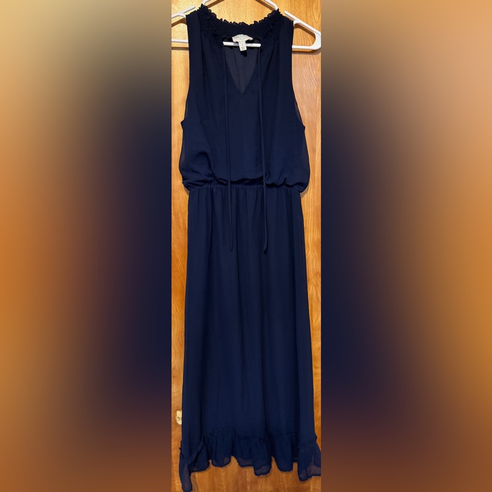 Elegant Navy Sleeveless Dress